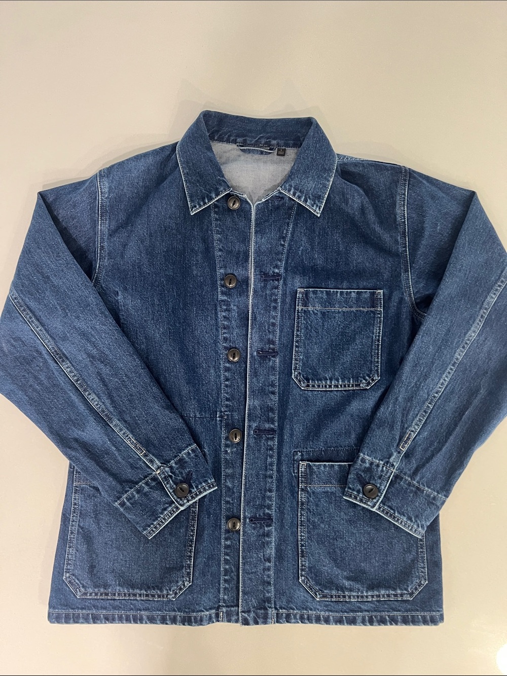 Uniqlo Men's Dark Blue Denim Utility Chore Jacket